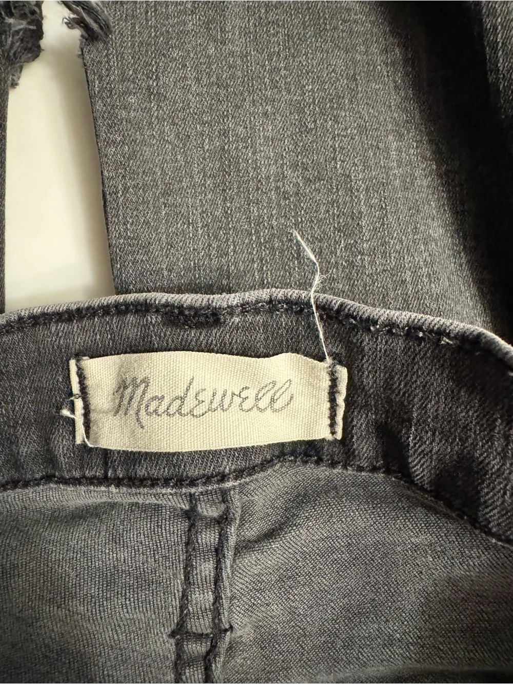 Madewell Gray Button Fly Distressed Raw Hem Jeans Size 25